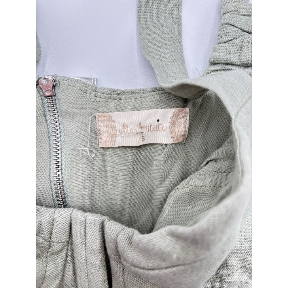 Alter'd State Linen Blend Corset Crop Top Sage Green Bustier Cottagecore S - Picture 2 of 8